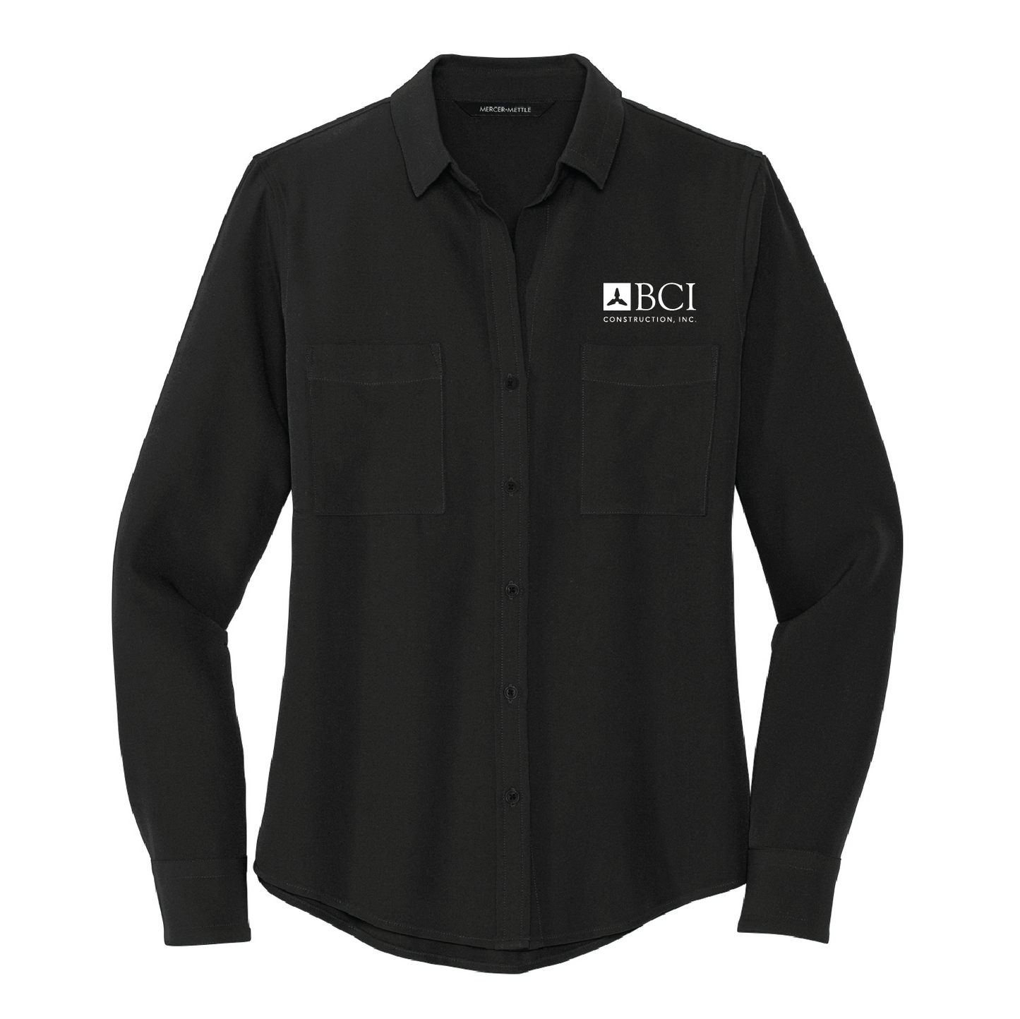 BCI Women's Stretch Crepe Long Sleeve Camp Blouse