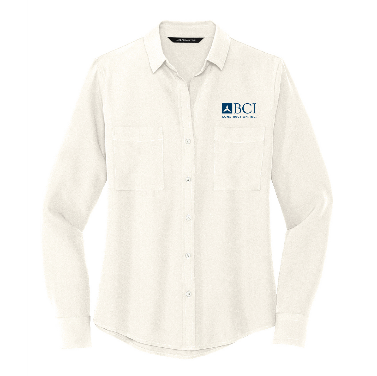 BCI Women's Stretch Crepe Long Sleeve Camp Blouse