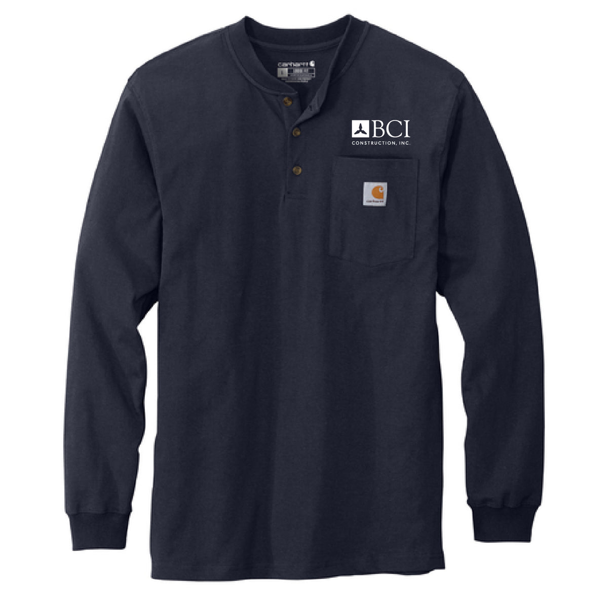 BCI Carhartt® Long Sleeve Henley T-Shirt