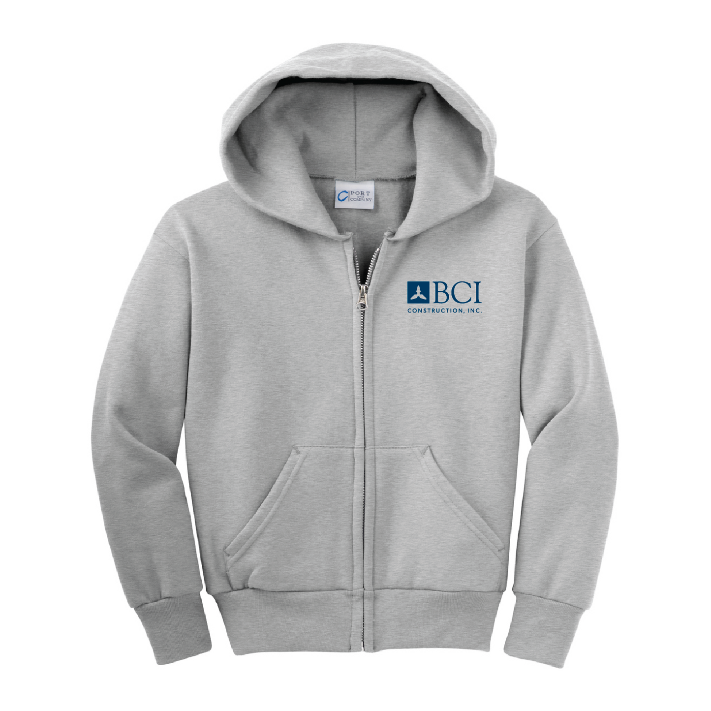 BCI Youth Core Fleece Full-Zip Hooded Sweatshirt