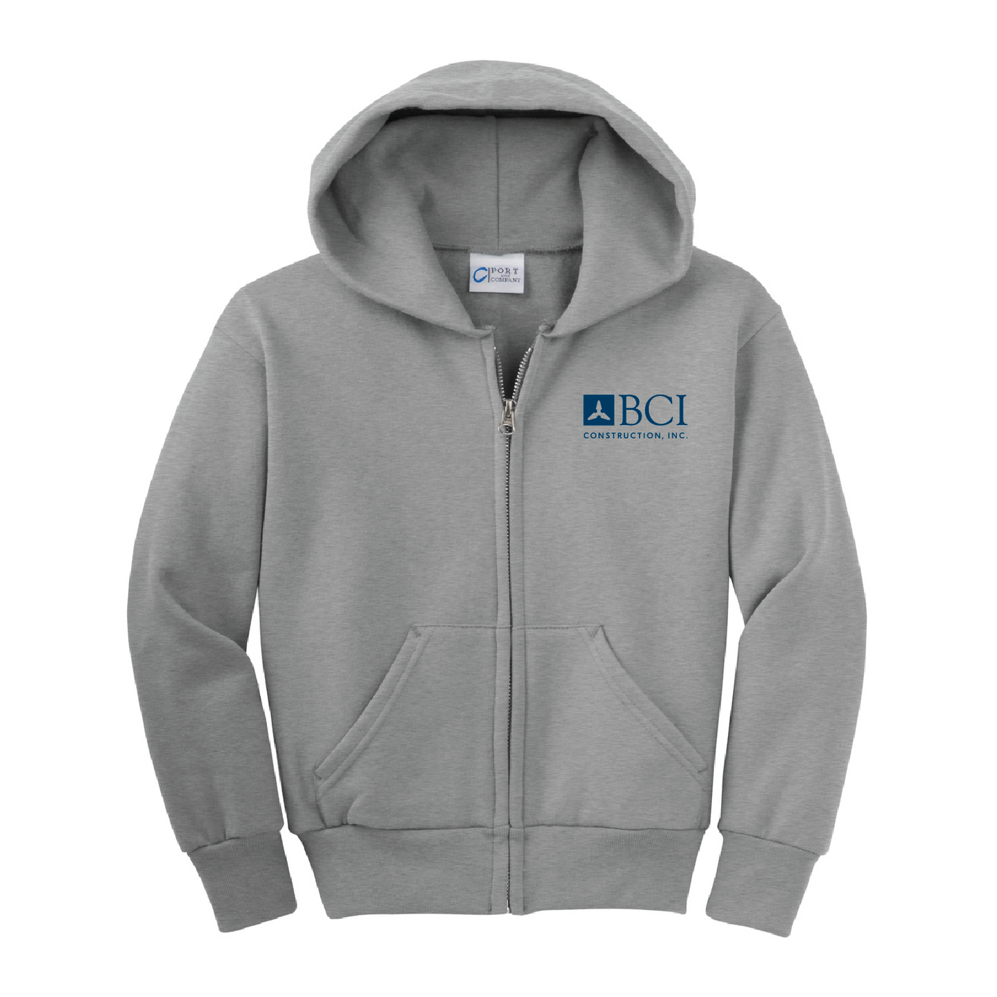 BCI Youth Core Fleece Full-Zip Hooded Sweatshirt