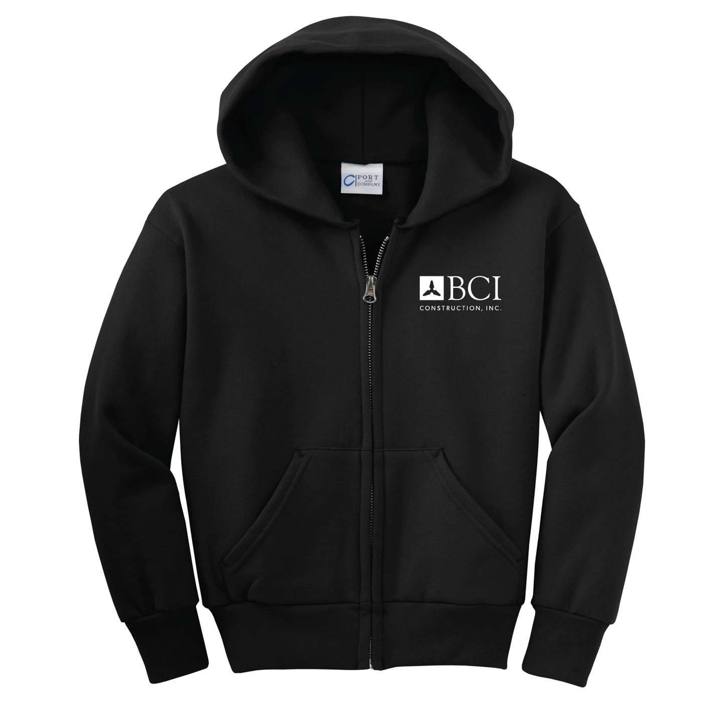 BCI Youth Core Fleece Full-Zip Hooded Sweatshirt