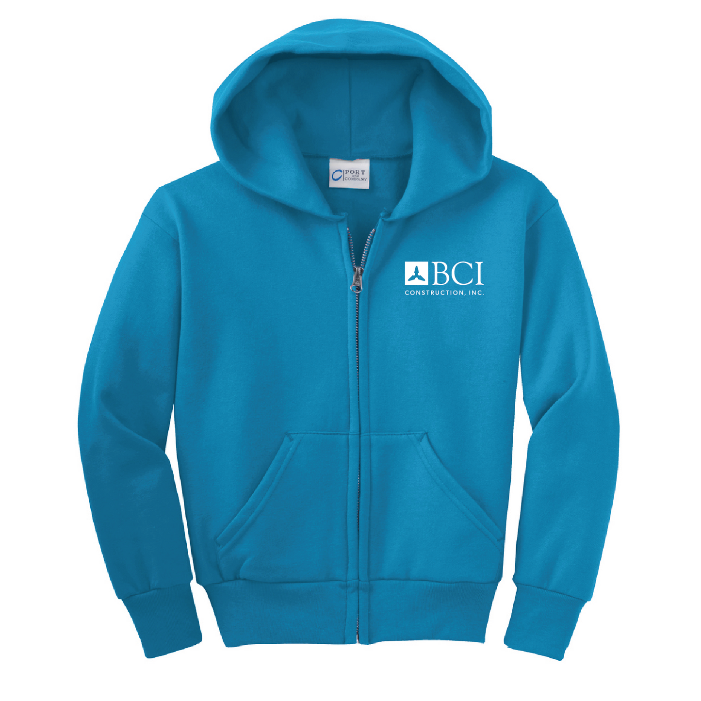 BCI Youth Core Fleece Full-Zip Hooded Sweatshirt