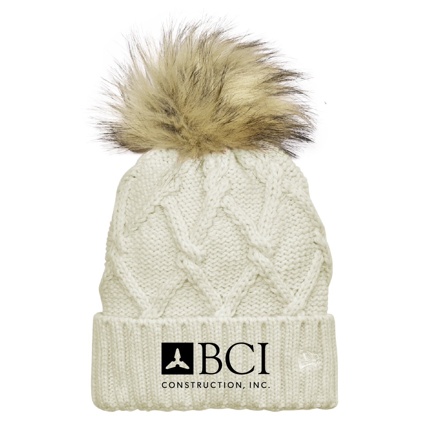 BCI Faux Fur Pom Beanie