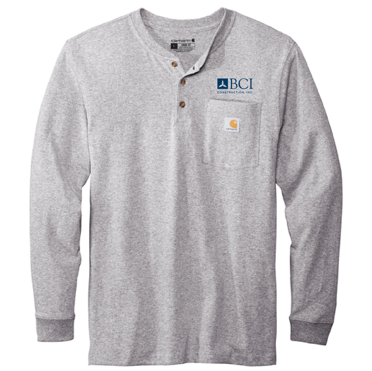 BCI Carhartt® Long Sleeve Henley T-Shirt