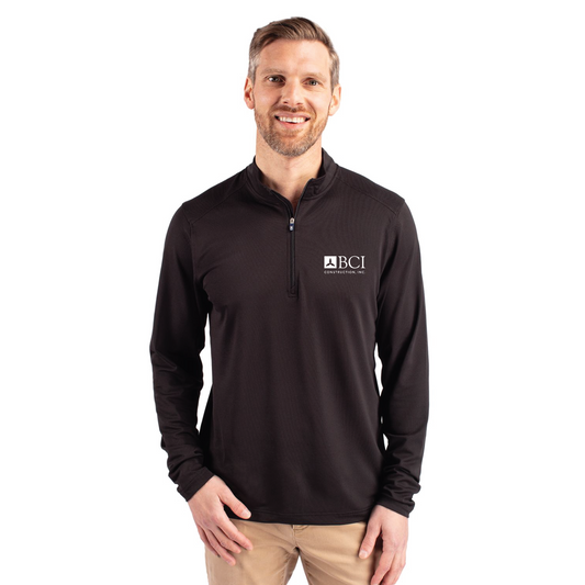 BCI Cutter & Buck Virtue Recycled Featherlight Pique Mens Tall Quarter Zip Pullover